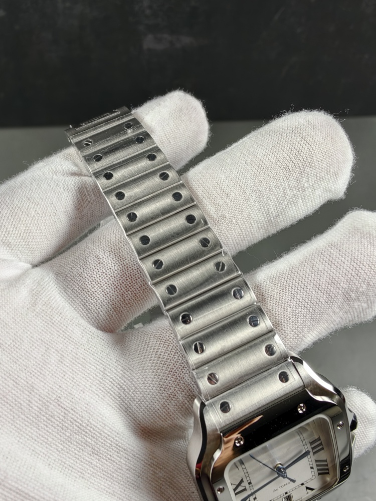 BVF Santos de Cartier Large Model | Stainless Steel | Automatic Movement | Extra Brown Leather Strap