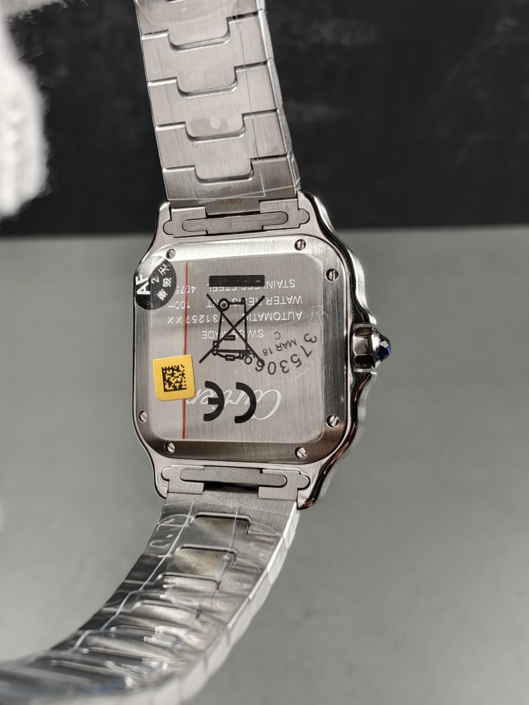 AF Santos de Cartier Medium Green Dial | Stainless Steel | Automatic Movement | Extra Green Leather Strap