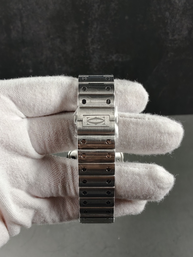 AF Santos de Cartier Large Model White Dial | Stainless Steel | Automatic Movement | Extra Black Leather Strap