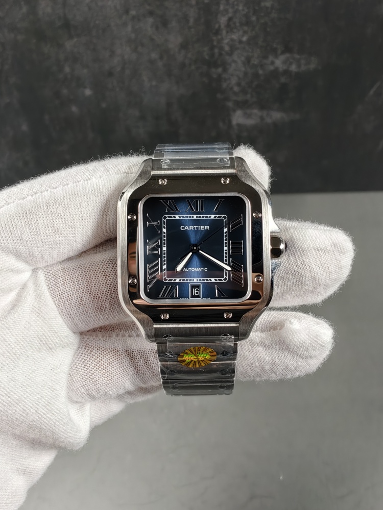 AF Santos de Cartier Large Model Blue Dial | Stainless Steel | Miyota 9015 Automatic Movement | Extra Blue Leather Strap