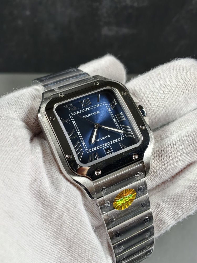 AF Santos de Cartier Large Model Blue Dial | Stainless Steel | Miyota 9015 Automatic Movement | Extra Blue Leather Strap