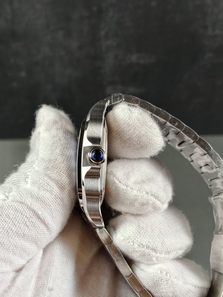 AF Santos de Cartier Medium Model Blue Dial | Stainless Steel | Swiss Automatic Movement | Extra Blue Leather Strap