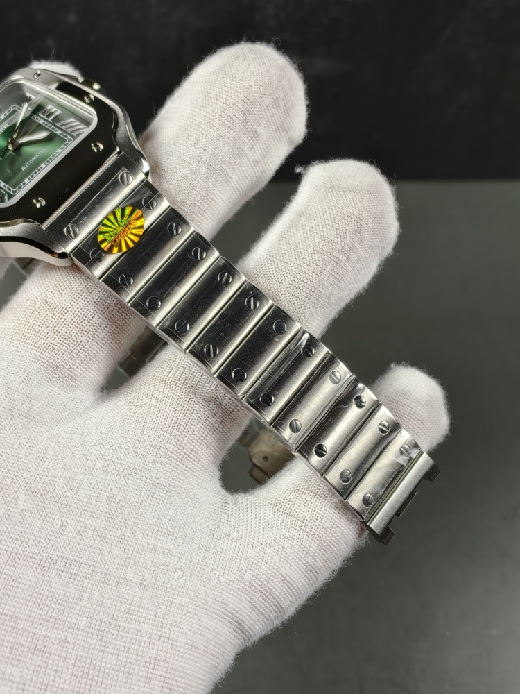 AF Santos de Cartier Large Model Green Dial | Stainless Steel | Miyota 9015 Automatic Movement | Extra Green Leather Strap