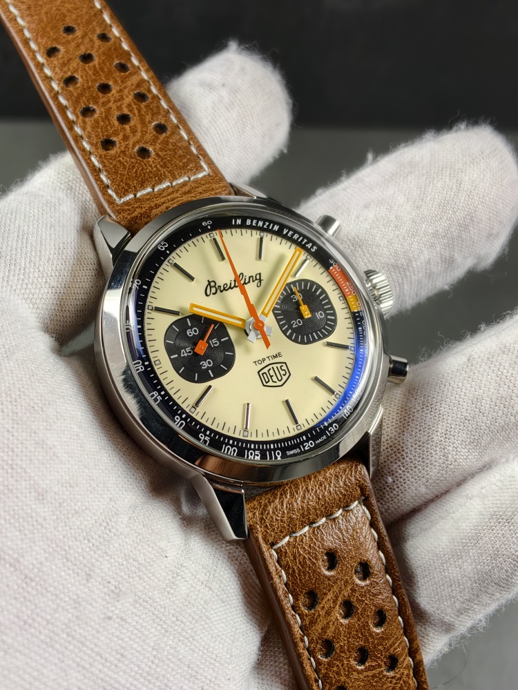 BLS Breitling Top Time Deus Cream Dial | 41mm | A7750 Automatic Chronograph Movement