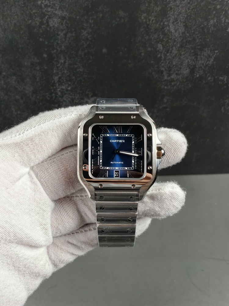 BVF Santos Large Blue Dial | 40mm | Miyota 9015 Movement | Blue Leather Strap Included