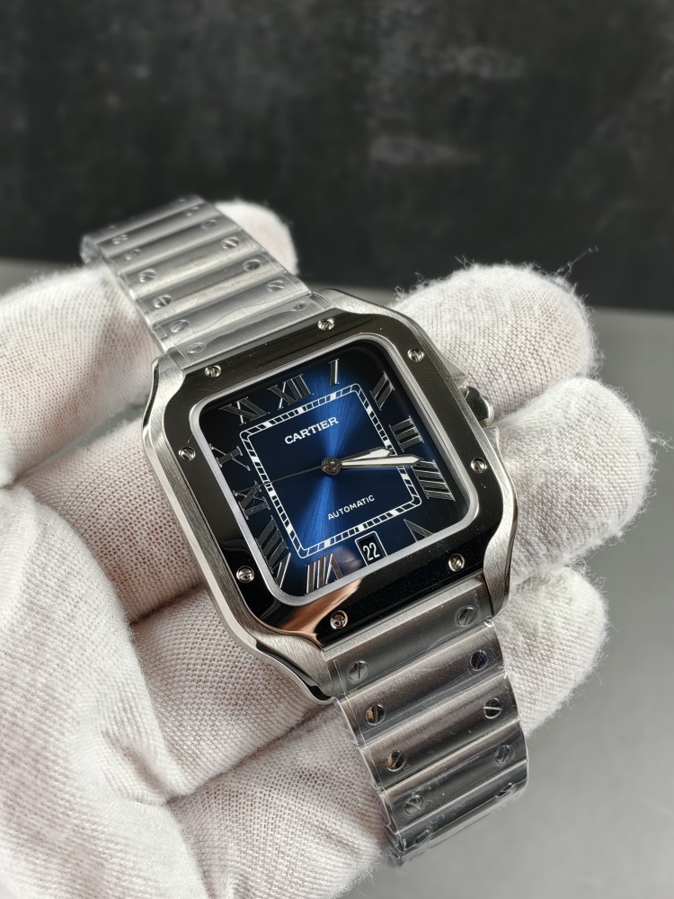 BVF Santos Large Blue Dial | 40mm | Miyota 9015 Movement | Blue Leather Strap Included