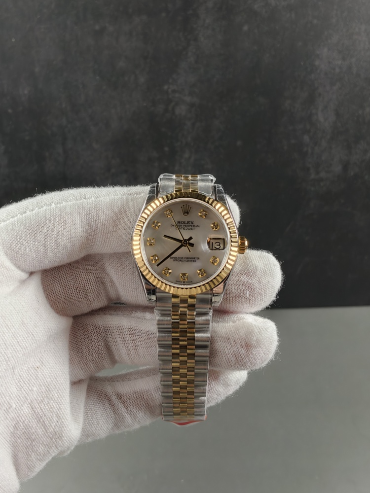 GS Datejust 31 Two-Tone Yellow Gold Mother of Pearl Dial | 31mm | Super Clone 2236 Movement