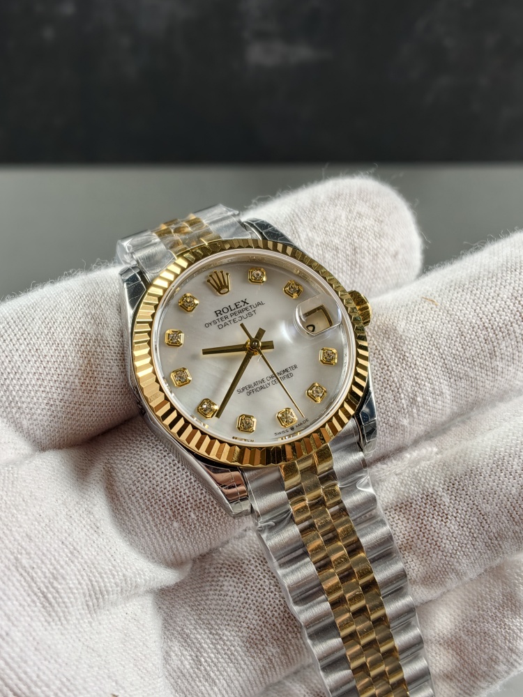 GS Datejust 31 Two-Tone Yellow Gold Mother of Pearl Dial | 31mm | Super Clone 2236 Movement