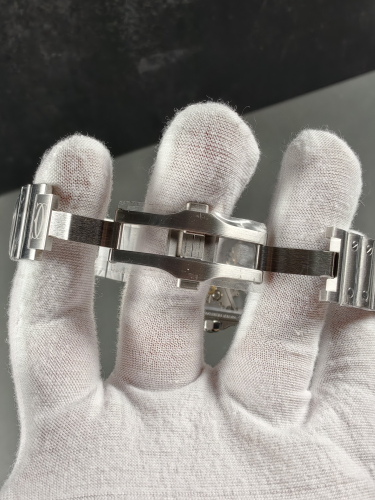 RICH Santos de Cartier Skeleton WHSA0028 Green | 39.8mm | 9611 MC Clone Manual-Wind Movement