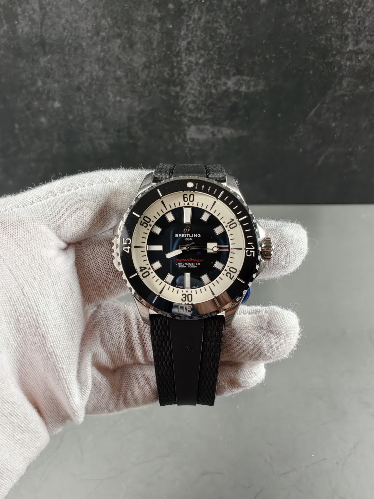 BLS Superocean Automatic Black Dial | 44mm | A2824 Automatic Movement | Black Rubber Strap