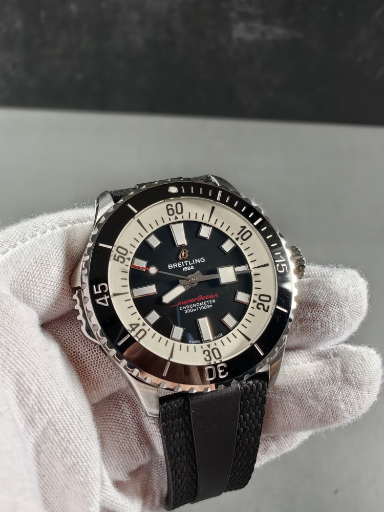 BLS Superocean Automatic Black Dial | 44mm | A2824 Automatic Movement | Black Rubber Strap