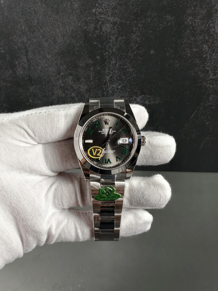 GOLD V2 Free-Sprung Datejust Wimbledon | 41mm | Free-Sprung JH3235 Super Clone Movement | Oyster Bracelet | Smooth Bezel