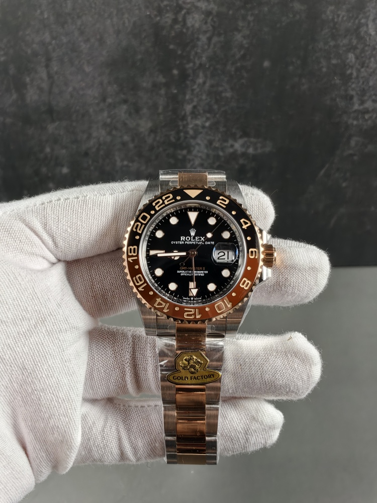 GOLD V4 Weighted Root Beer GMT | 40mm | SH3285 Super Clone Movement | Everose Gold & Stainless Steel