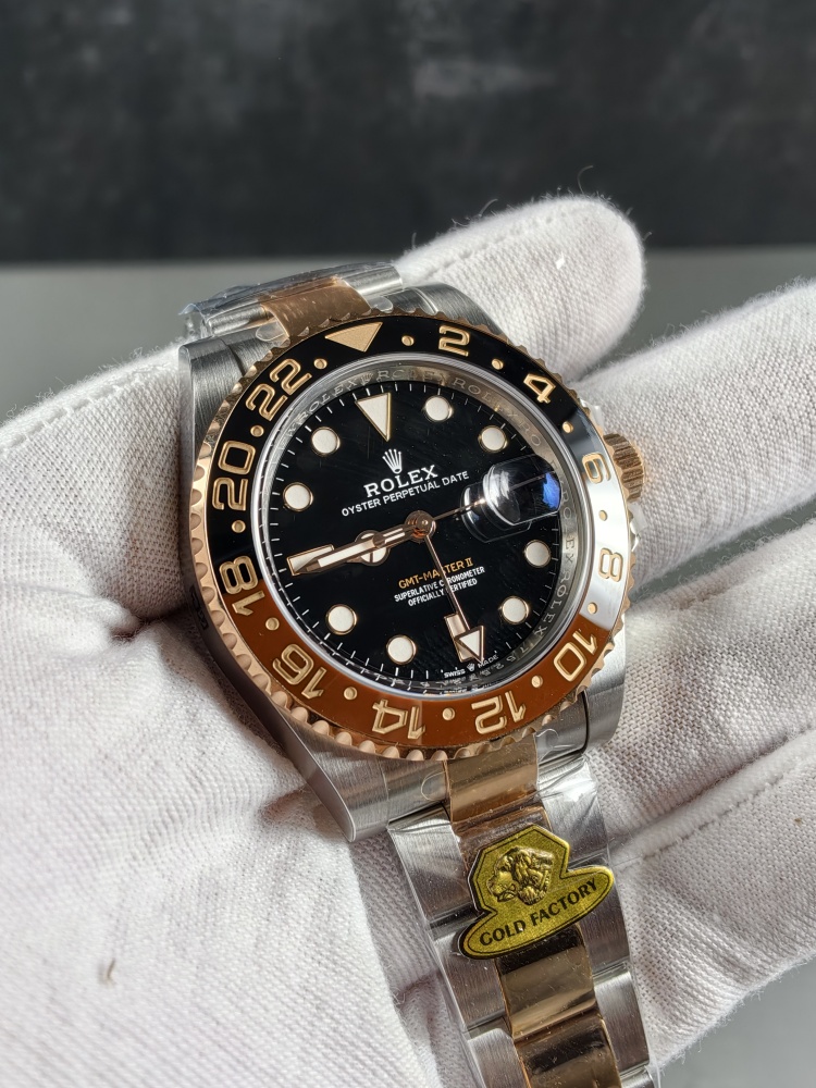 GOLD V4 Weighted Root Beer GMT | 40mm | SH3285 Super Clone Movement | Everose Gold & Stainless Steel