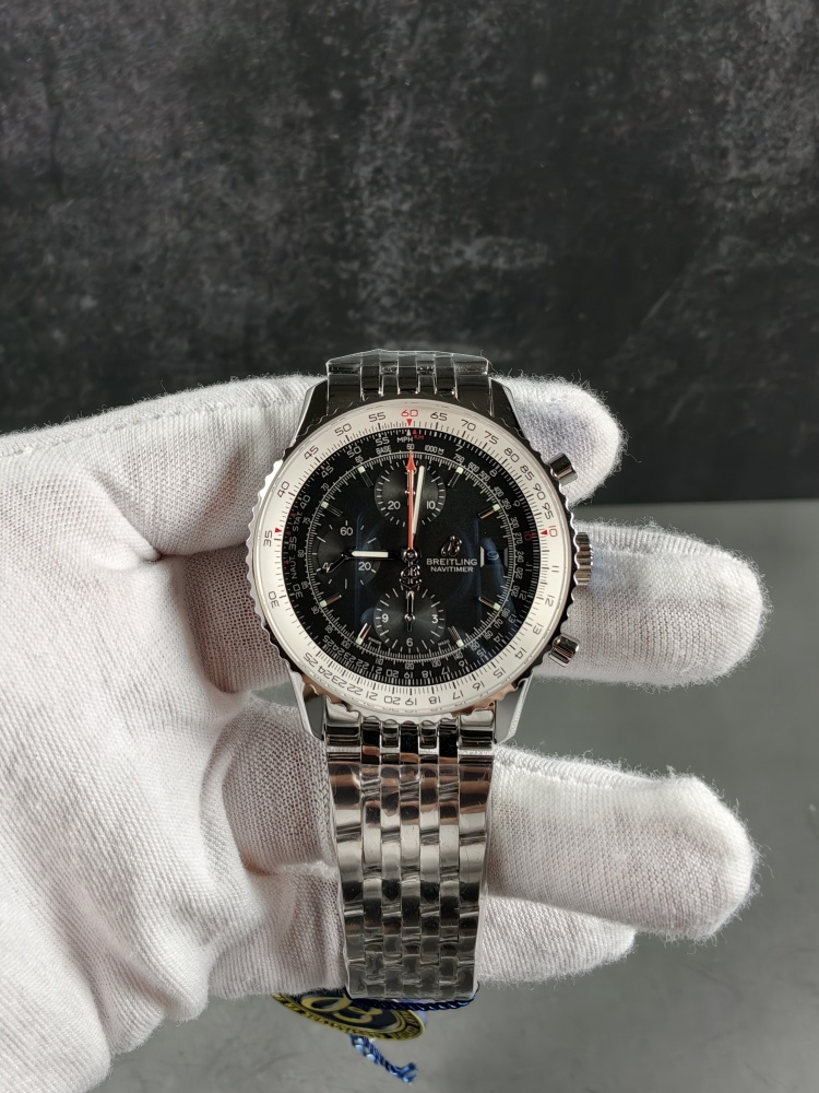 BLS Navitimer 1 Chronograph Black Dial | 41mm | B01 Super Clone Automatic Chronograph Movement | Stainless Steel