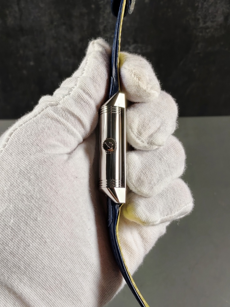 JJF Reverso Tribute Duoface Small Seconds White Dial | 47mm × 28.3mm | Super Clone Manual Winding Movement | Blue Leather Strap
