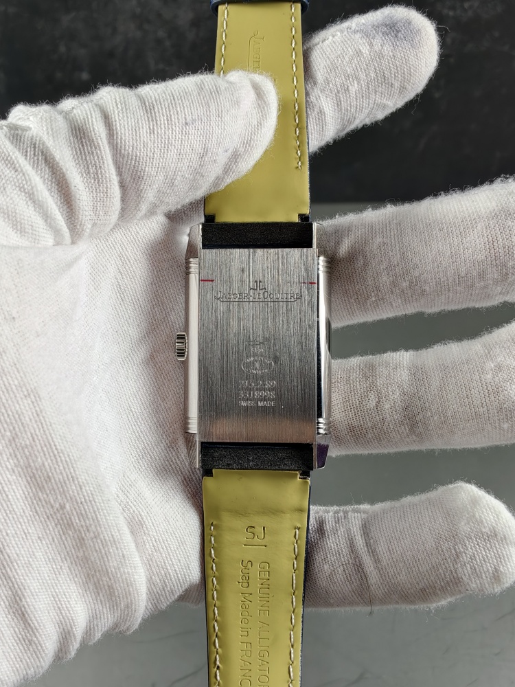 JJF Reverso Tribute Duoface Small Seconds White Dial | 47mm × 28.3mm | Super Clone Manual Winding Movement | Blue Leather Strap