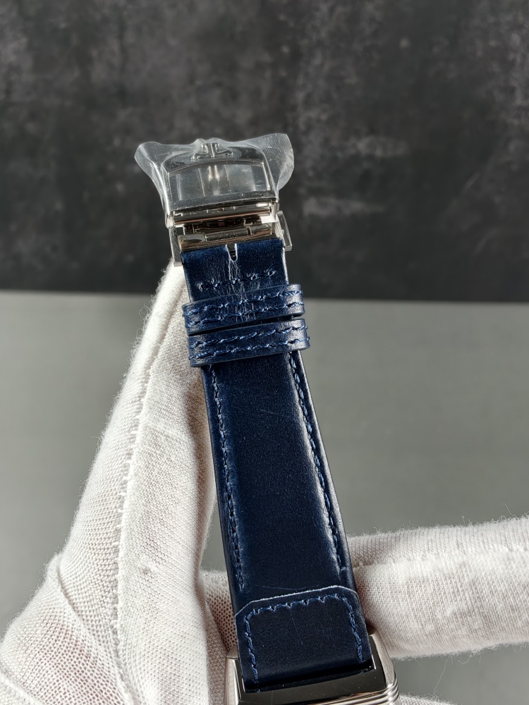 JJF Reverso Tribute Duoface Small Seconds White Dial | 47mm × 28.3mm | Super Clone Manual Winding Movement | Blue Leather Strap