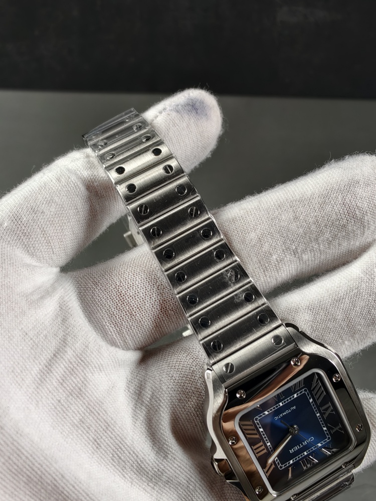 BVF Santos Medium Blue Dial with Extra Blue Leather Strap