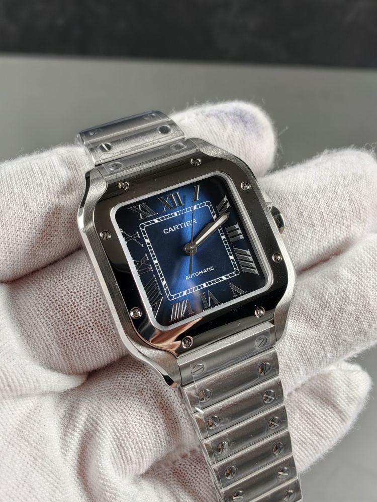 BVF Santos Medium Blue Dial with Extra Blue Leather Strap