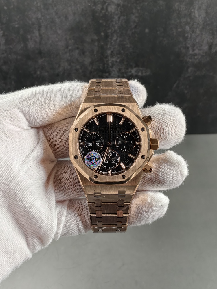 APSF V2 Royal Oak Rose Gold Black Dial | 41mm | Free-Sprung 4302 Super Clone Movement