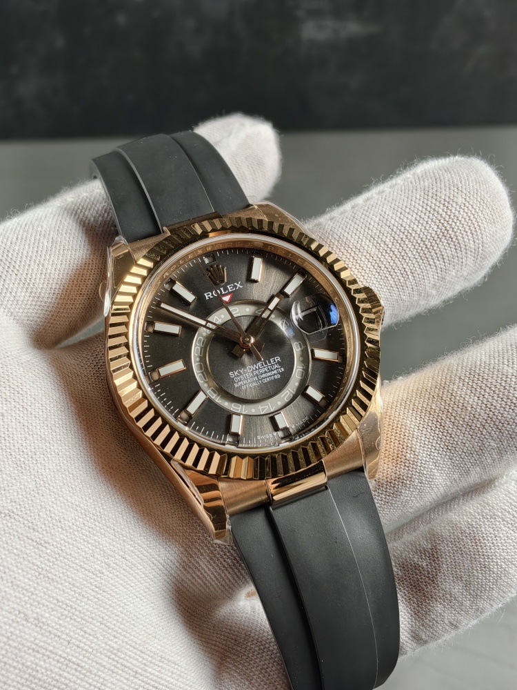 3B Weighted Sky-Dweller Rose Gold Rhodium Dial | 42mm | 186g | Super Clone 9002 Annual Calendar Movement