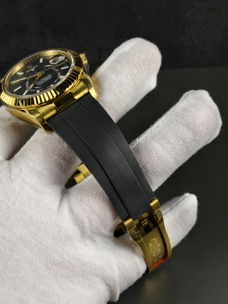 3B Weighted Sky-Dweller Yellow Gold Black Dial | 42mm | 186g | Super Clone 9002 Annual Calendar Movement