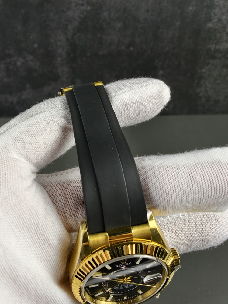 3B Weighted Sky-Dweller Yellow Gold Black Dial | 42mm | 186g | Super Clone 9002 Annual Calendar Movement