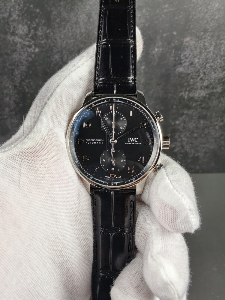 ZF Portugieser Chronograph Black Dial | 41mm | Custom Slim Automatic Chronograph Movement (Cal. 69355 Style)