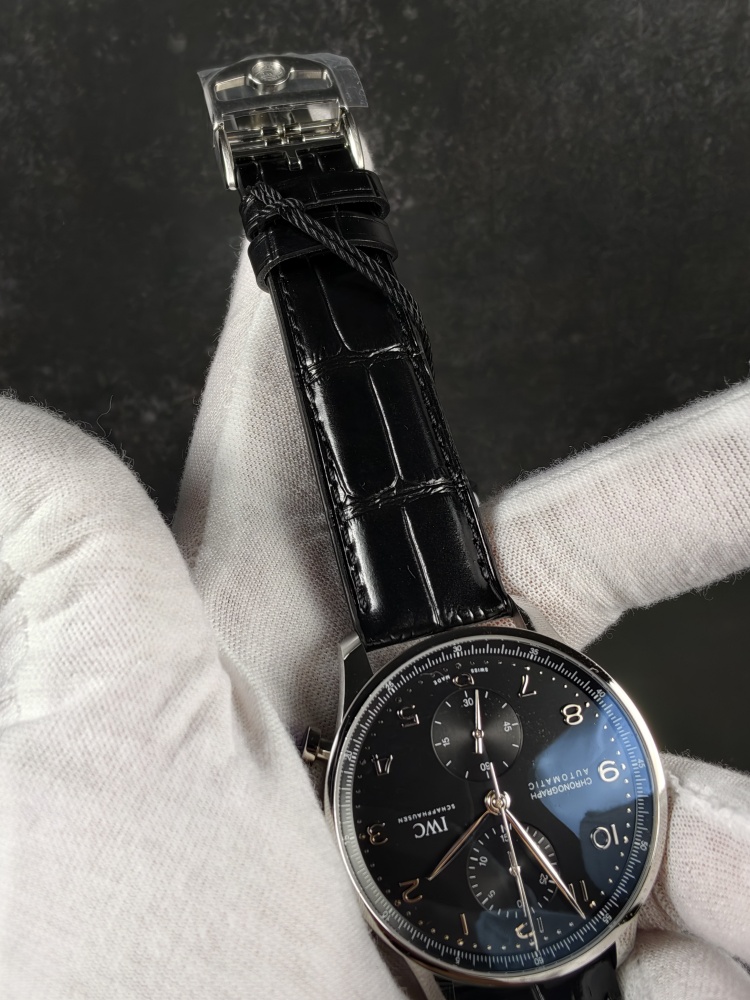 ZF Portugieser Chronograph Black Dial | 41mm | Custom Slim Automatic Chronograph Movement (Cal. 69355 Style)