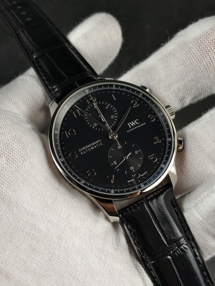 ZF Portugieser Chronograph Black Dial | 41mm | Custom Slim Automatic Chronograph Movement (Cal. 69355 Style)