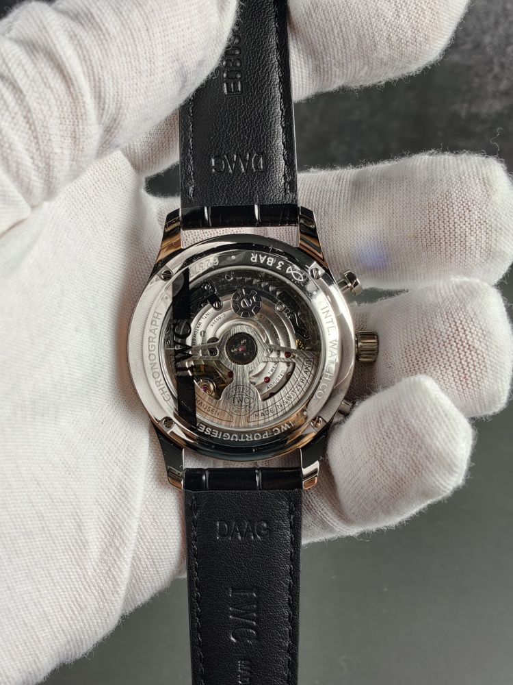 ZF Portugieser Chronograph Silver Dial | 41mm | Custom Slim Automatic Chronograph Movement (Cal. 69355 Style) | Black Leather Strap