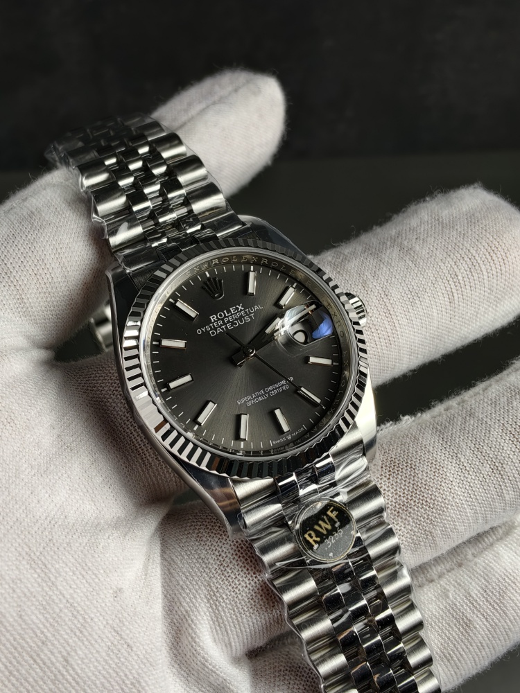RW Free-Sprung Datejust Rhodium Dial | 36mm | Free-Sprung JH3235 Super Clone Movement | Jubilee Bracelet | Fluted Bezel