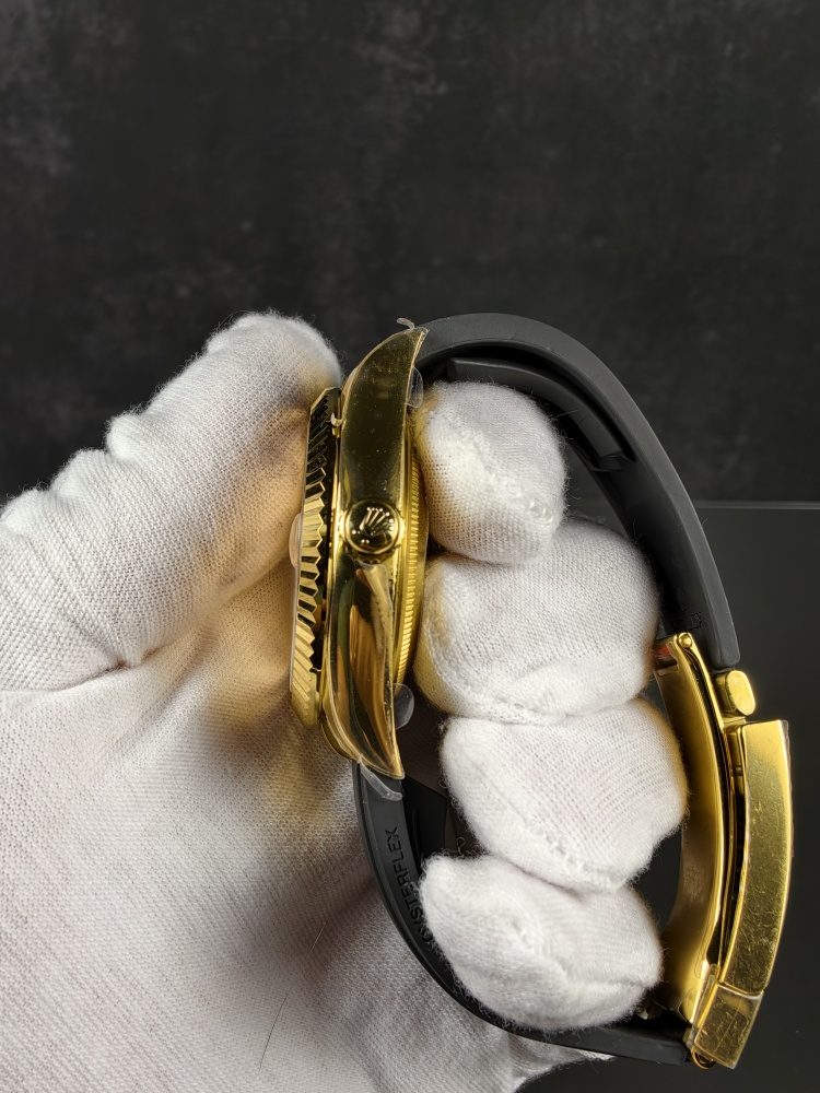 3B Weighted Sky-Dweller Yellow Gold Champagne Dial | 42mm | 186g | Super Clone 9002 Annual Calendar Movement | Oysterflex (E+F)