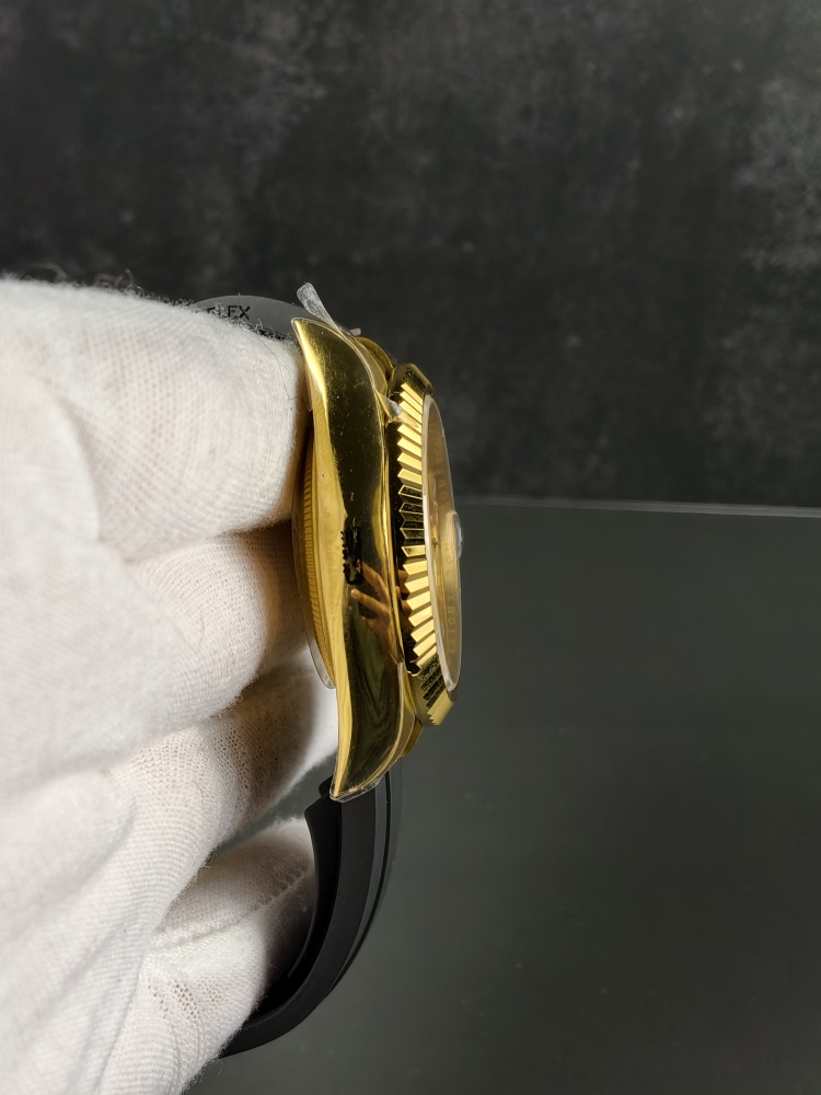3B Weighted Sky-Dweller Yellow Gold Champagne Dial | 42mm | 186g | Super Clone 9002 Annual Calendar Movement | Oysterflex (E+F)