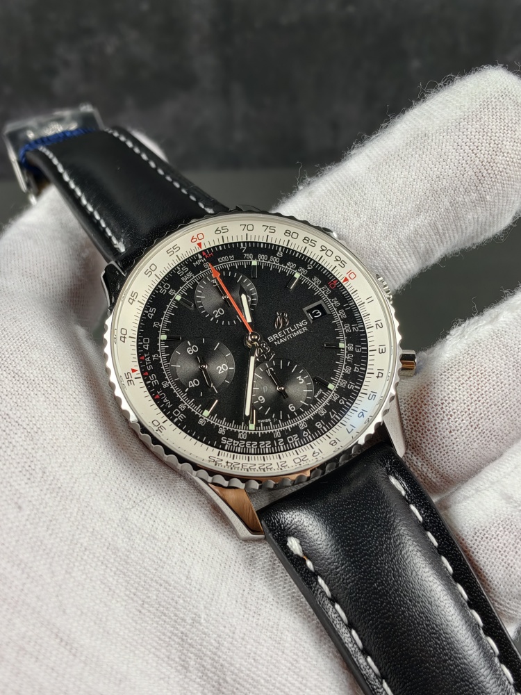 BLS Navitimer Automatic GMT 41 Black Dial | 41mm | A323 Automatic GMT Movement