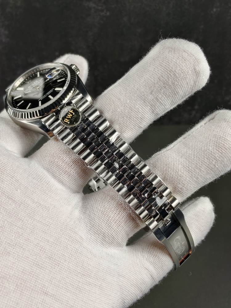 RW Free-Sprung Datejust Black Dial | 36mm | Free-Sprung JH3235 Super Clone Movement | Jubilee Bracelet | Fluted Bezel