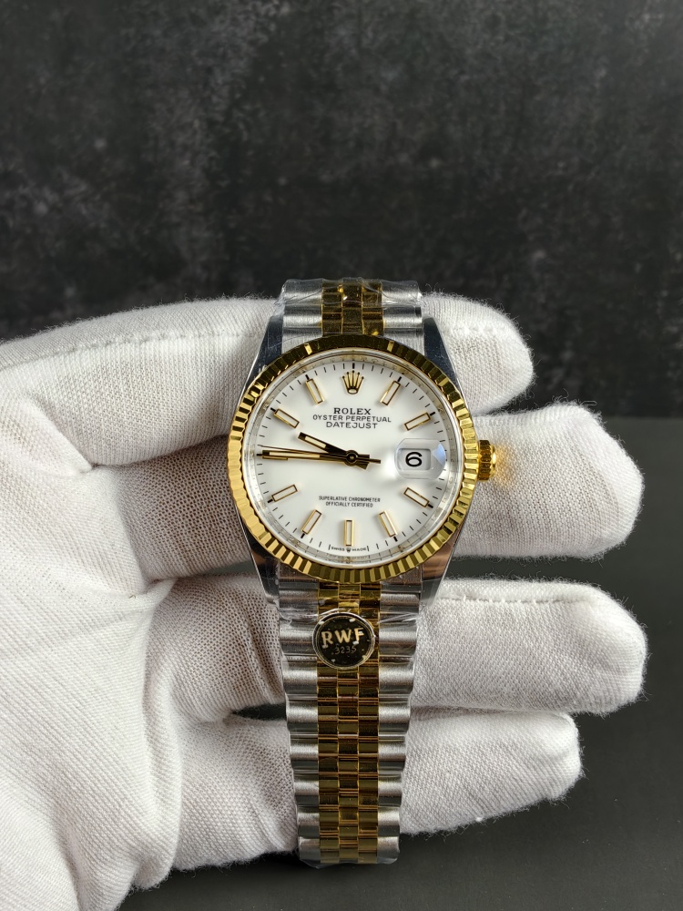 RW Free-Sprung Datejust Two-Tone Yellow Gold White Dial | 36mm | Free-Sprung JH3235 Super Clone Movement | Jubilee Bracelet | Fluted Bezel