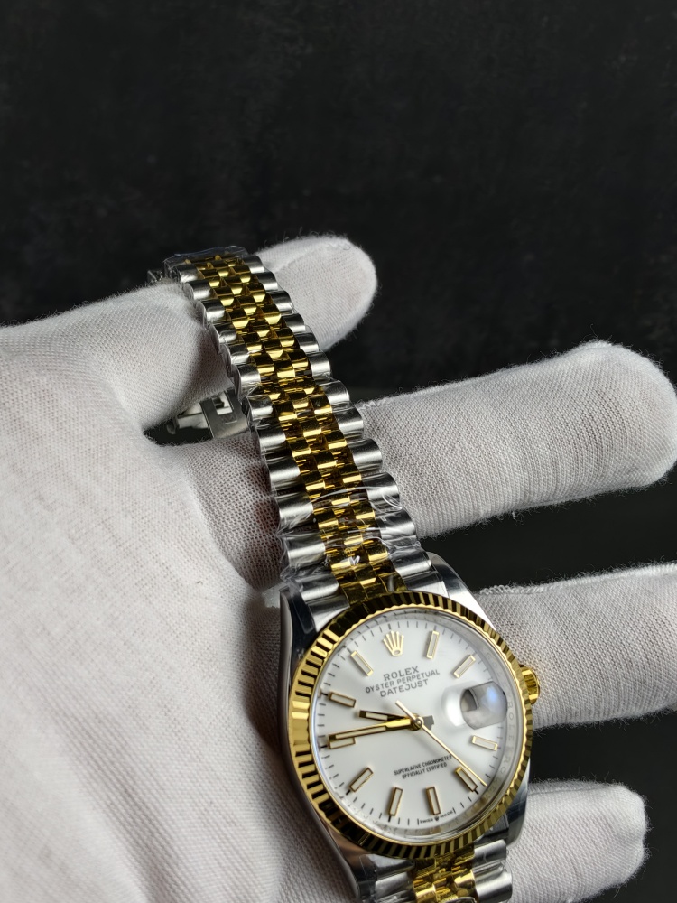 RW Free-Sprung Datejust Two-Tone Yellow Gold White Dial | 36mm | Free-Sprung JH3235 Super Clone Movement | Jubilee Bracelet | Fluted Bezel
