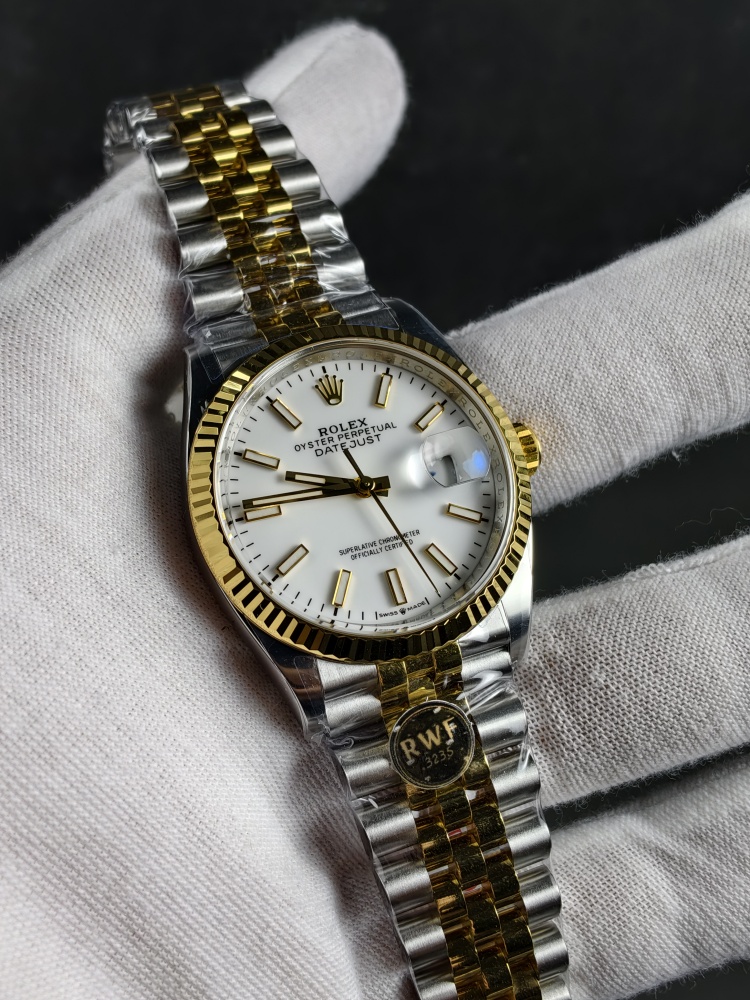 RW Free-Sprung Datejust Two-Tone Yellow Gold White Dial | 36mm | Free-Sprung JH3235 Super Clone Movement | Jubilee Bracelet | Fluted Bezel