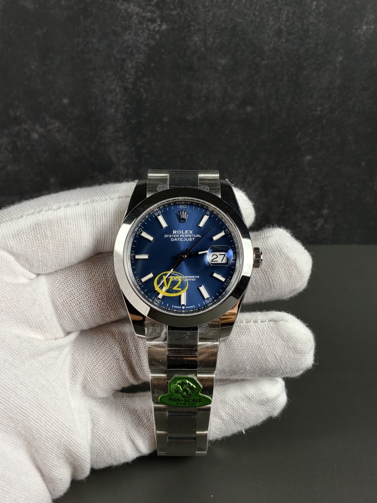 GOLD V2 Free-Sprung Datejust Blue Dial | 41mm | Free-Sprung JH3235 Super Clone Movement | Oyster Bracelet | Fluted Bezel