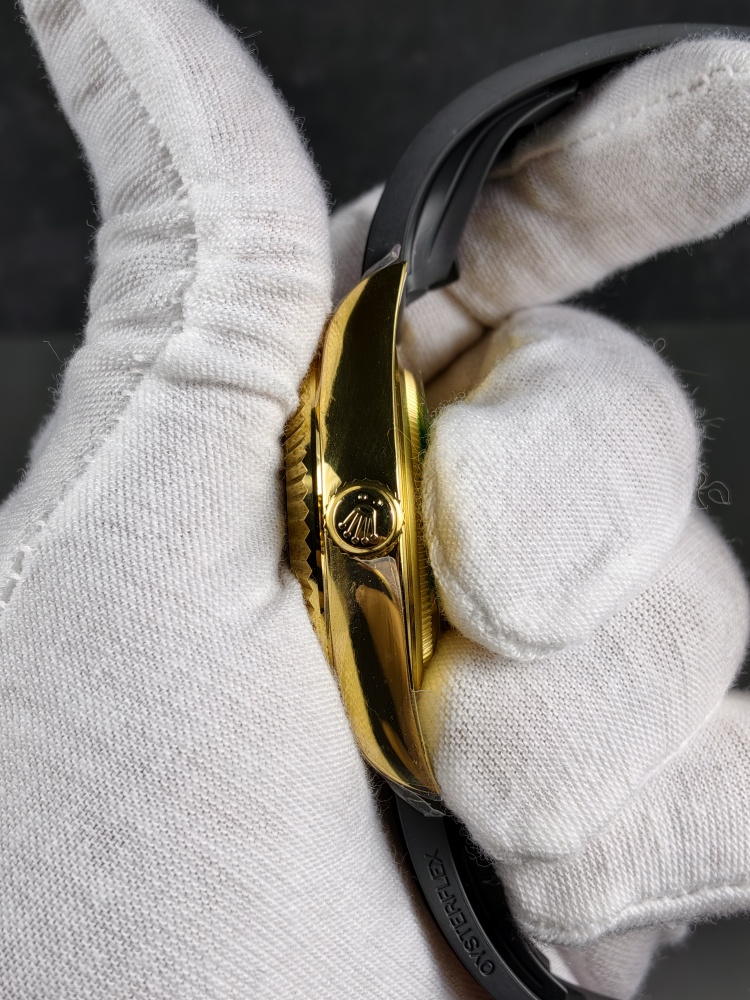 3B Weighted Sky-Dweller Yellow Gold Green Dial | 42mm | 186g | Super Clone 9002 Annual Calendar Movement | Oysterflex (E+F)