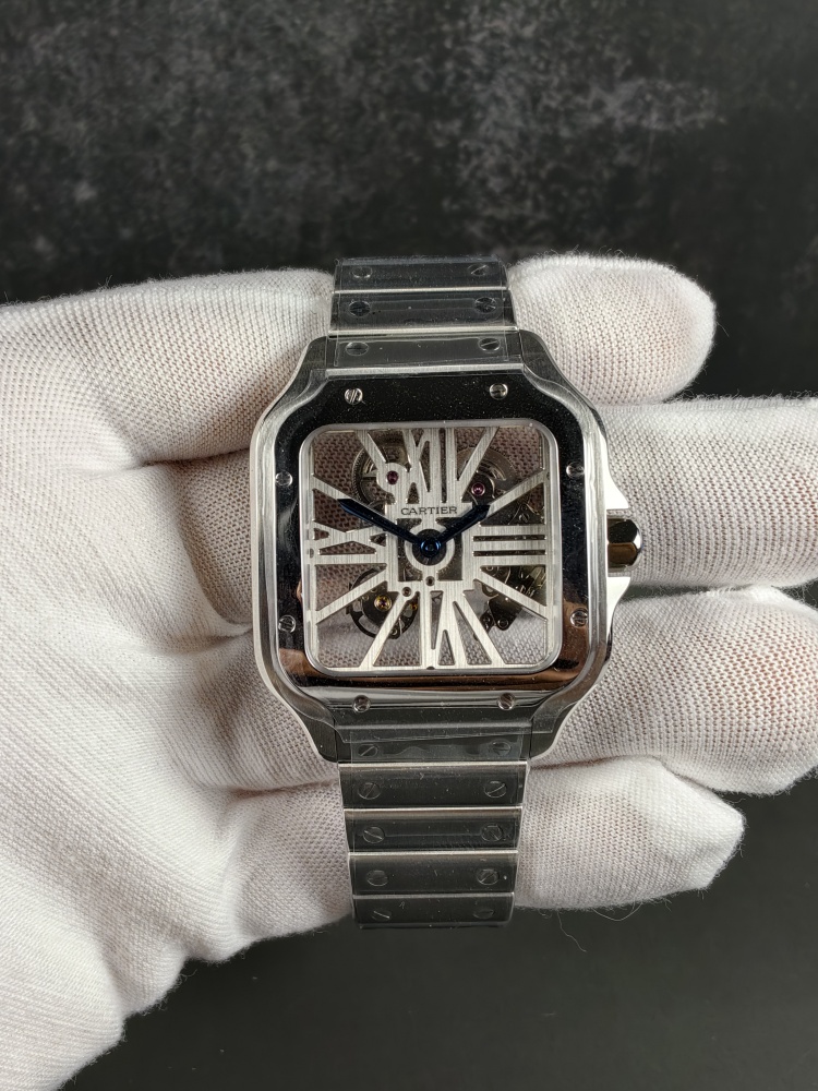 RICH Santos de Cartier Skeleton WHSA0015 | 39.8mm | 9611 MC Clone Manual-Wind Movement