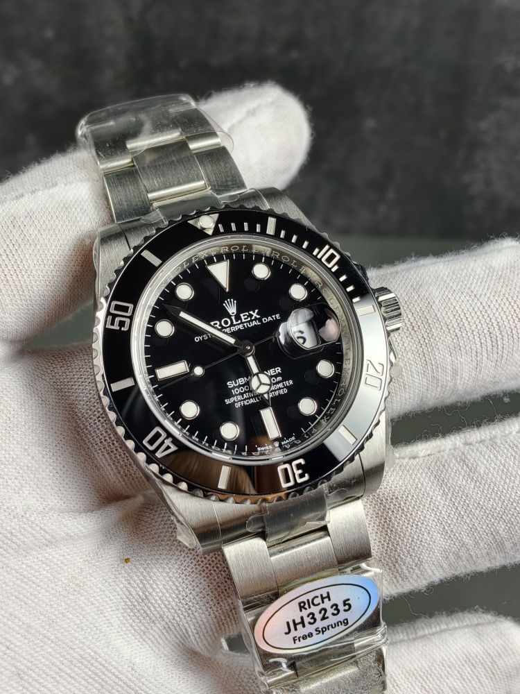 RICH Free-Sprung Submariner Date 41mm Black Dial | JH3235 Free-Sprung Movement