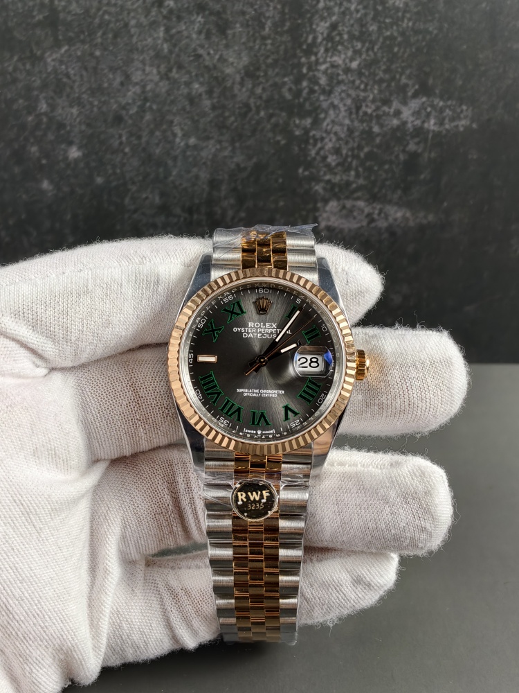 RW Free-Sprung Datejust Two-Tone Rose Gold Wimbledon Dial | 36mm | Free-Sprung JH3235 Super Clone Movement | Jubilee Bracelet | Fluted Bezel