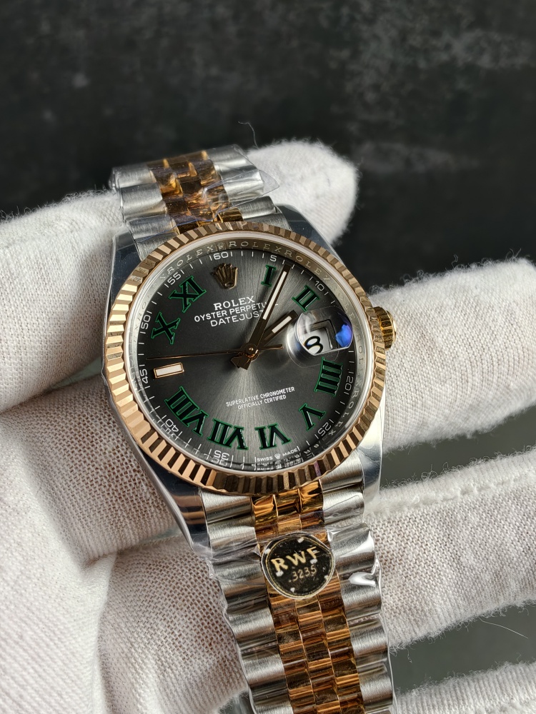 RW Free-Sprung Datejust Two-Tone Rose Gold Wimbledon Dial | 36mm | Free-Sprung JH3235 Super Clone Movement | Jubilee Bracelet | Fluted Bezel