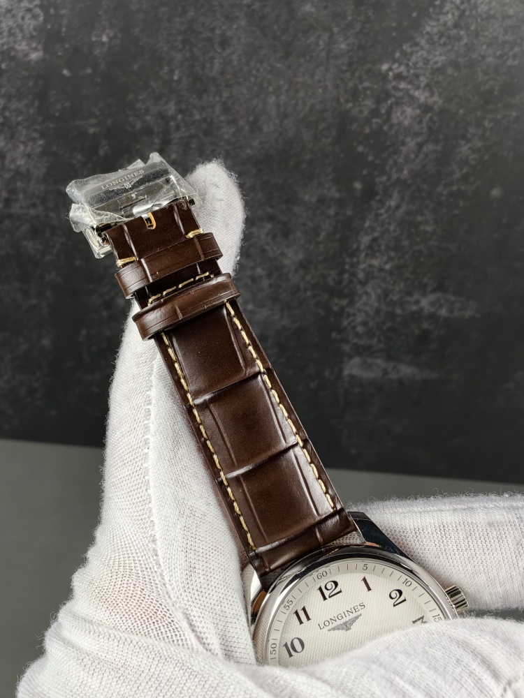 APSF Longines Master Collection Moonphase White Dial | 40mm | Decorated A2892 Automatic Moonphase Movement | Brown Leather Strap