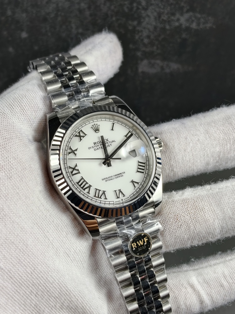 RW Free-Sprung Datejust White Roman Dial | 41mm | Free-Sprung JH3235 Super Clone Movement
