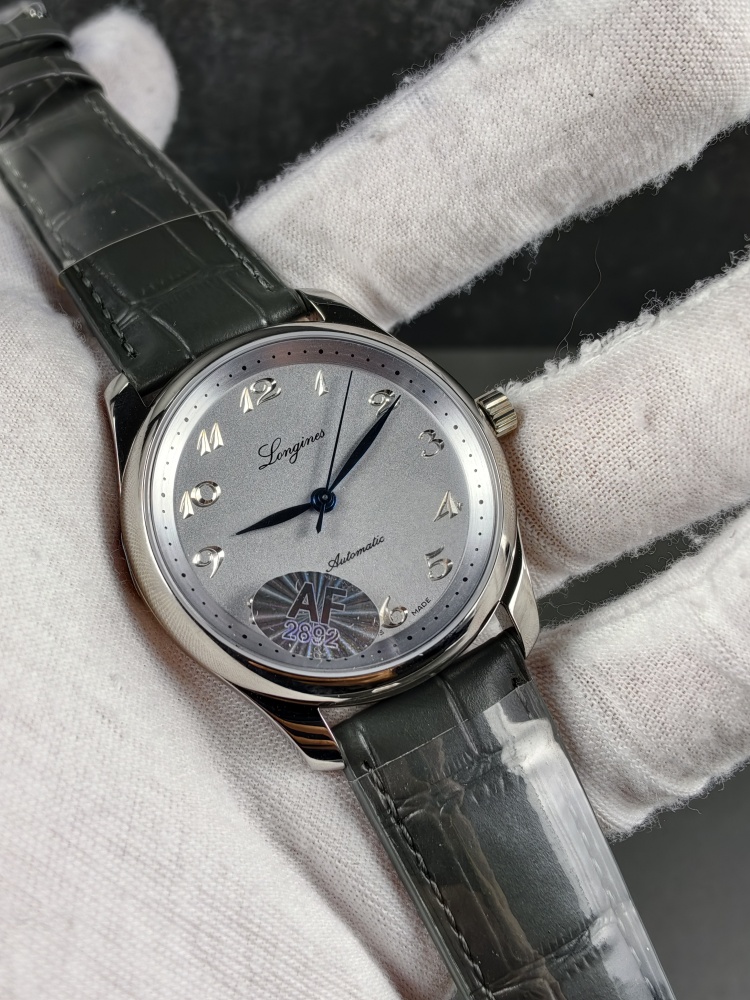 AF Longines Master Collection Silver Dial | 40mm | Decorated A2892 Automatic Movement | Black Leather Strap