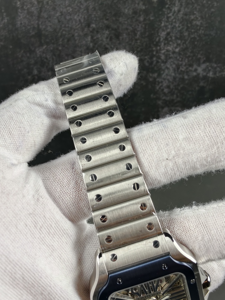 RICH Santos de Cartier Skeleton WHSA0026 Blue | 39.8mm | 9611 Skeleton Clone Manual-Wind Movement